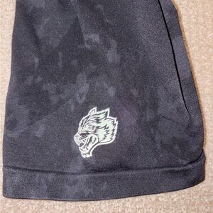Darc Sport Black Athletic Shorts with Wolf Design